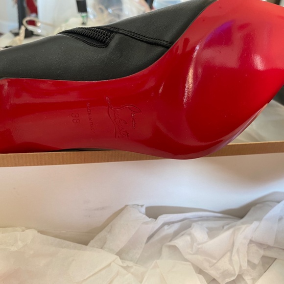 CV Pigalle Botta 85 Calf VIP Red Bottom Black Boots - Picture 6 of 7